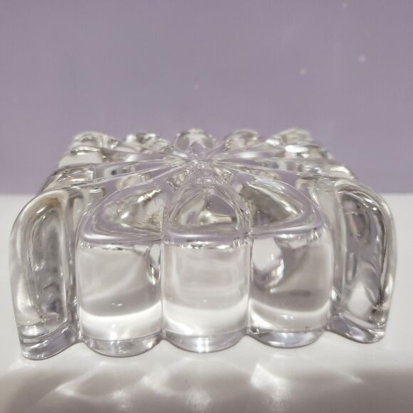 Clear Glass Rectangle Trinket Dish 4" × 1.75" × 3.25" - Picture 2 of 6